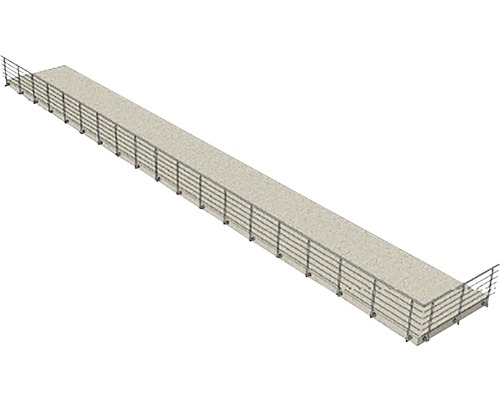 Lange Betonbrücke mit Geländer