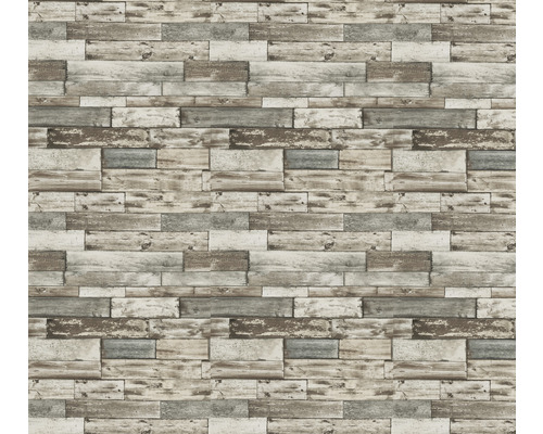 Tapete mit Holzblock-Optik zur Wandgestaltung