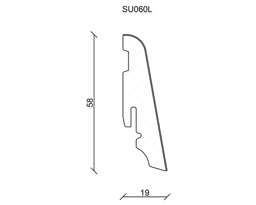 Profilleiste SU060L mit Maßangaben