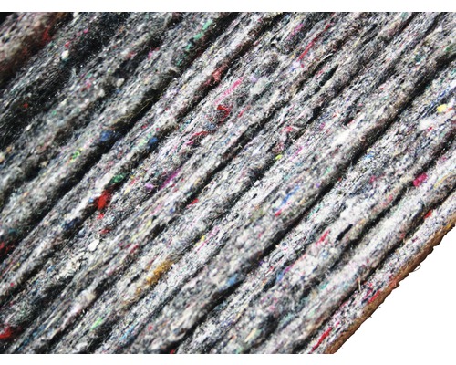 Nahaufnahme einer Dämmmatte aus recycelten Fasern