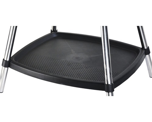 Ablagetisch mit gelochter Oberfläche und Metallbeinen