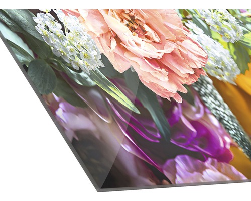 Nahaufnahme einer Blumen Fotografie auf einer Glasplatte