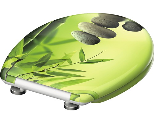 Toilettendeckel mit Bambus- und Steinmotiv