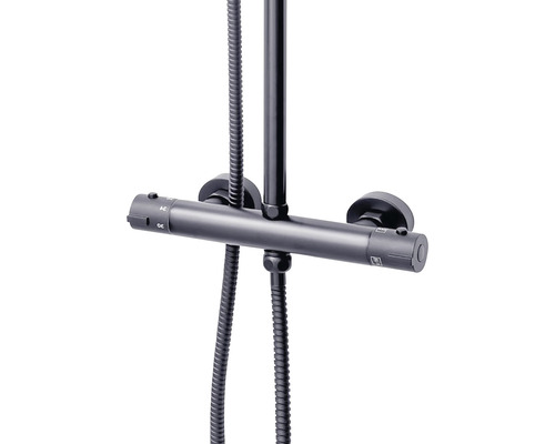 Brausethermostat mit Duschstange und Brauseschlauch