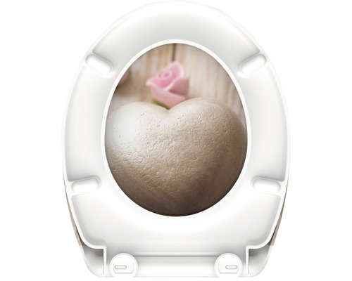 Toilettensitz mit Herzmotiv und Blumendekor