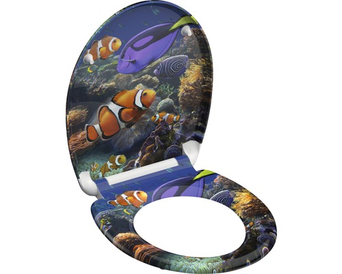 Toilettendeckel mit Fischmotiv