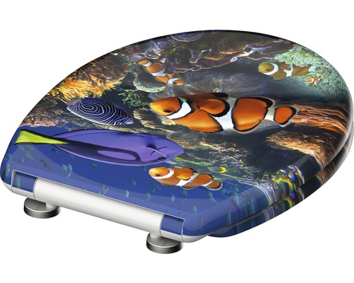 Toilettendeckel mit Fischmotiv