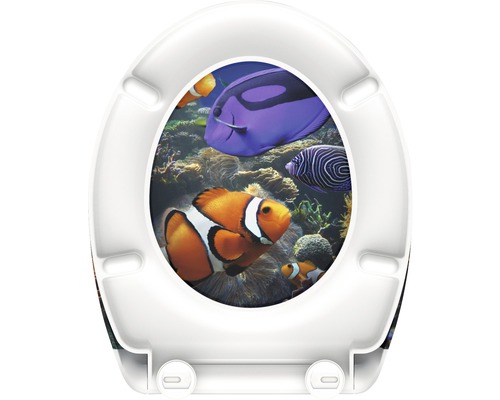 Toilettendeckel mit Fischmotiv