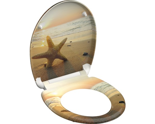 Toilettendeckel mit Strandmotiv und Seestern