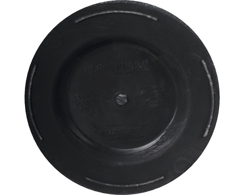 Schwarzer Ablaufdeckel aus Kunststoff von unten