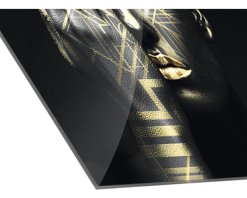 Dekoratives Wandbild mit Frau und geometrischen Mustern