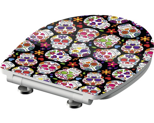 Toilettendeckel mit Totenkopfmuster