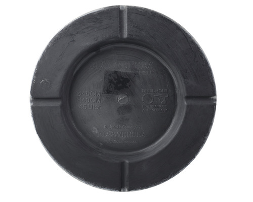 Unterseite eines Pflanzgefäßes mit 45 Zentimeter Durchmesser und 40 Zentimeter Höhe