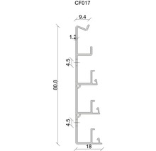 Clik-Fix 17 Montageschiene PVC weiß 19x81,5x2400 mm