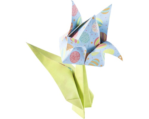 Origami-Tulpe mit Ostermotiv