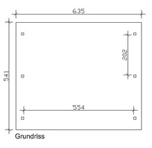 Grundriss mit Maßangaben 635 x 541 mm