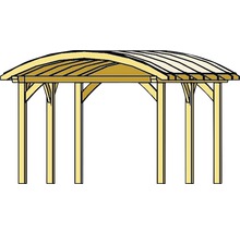 Holzpavillon mit gewölbtem Dach