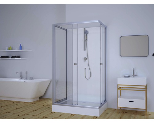 Aurlane Parete vasca bagno pieghevole White Stripes 3 Bianco 140