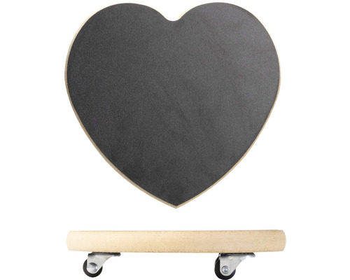 Rollbrett in Herzform mit Rollen