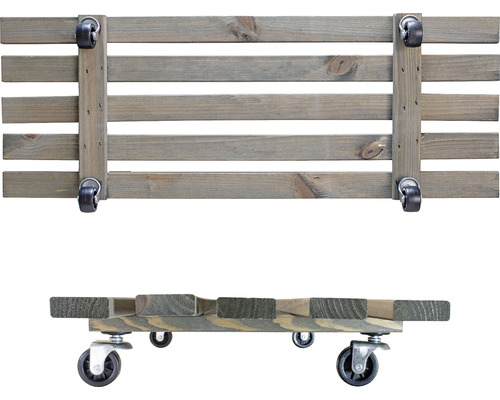 Pflanzenroller aus Holz mit Rollen