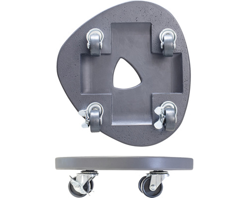 Pflanzenroller aus Beton mit vier Rollen