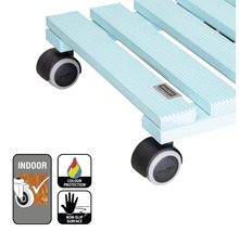 Blumenroller aus Holz mit Rollen für den Innenbereich