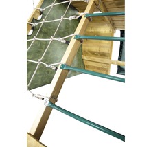 Doppelschaukel plum Holz Pyramide mit Kletternetz, Kletterwand und Rutsche grün-thumb-4
