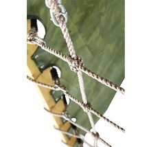 Doppelschaukel plum Holz Pyramide mit Kletternetz, Kletterwand und Rutsche grün-thumb-5