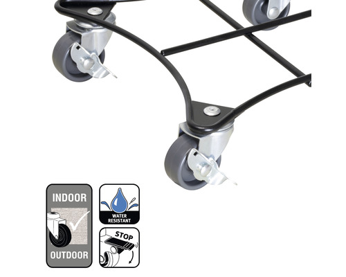 Rollwagen mit Feststellbremse, geeignet für den Innen- und Außenbereich, wasserabweisend