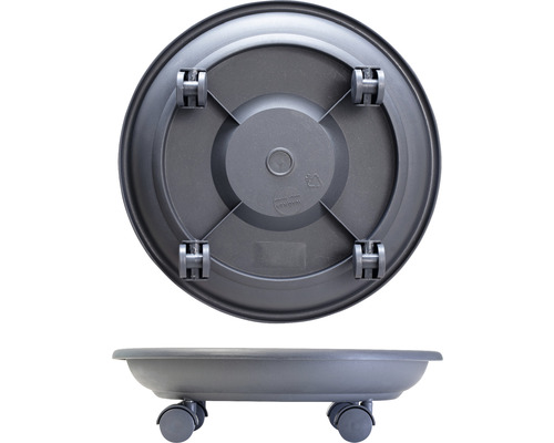 Rolluntersetzer für Pflanztöpfe, aus Kunststoff, mit Rollen