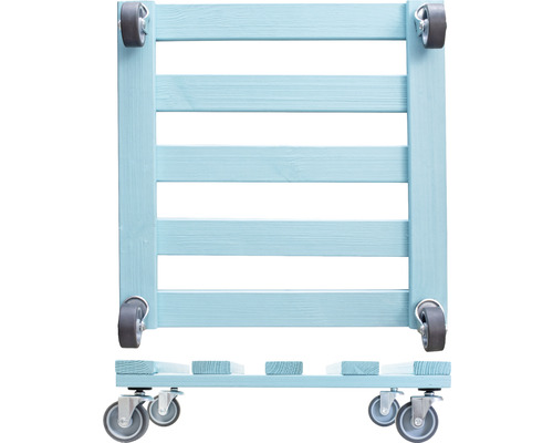 Blumenroller aus Holz mit Rollen