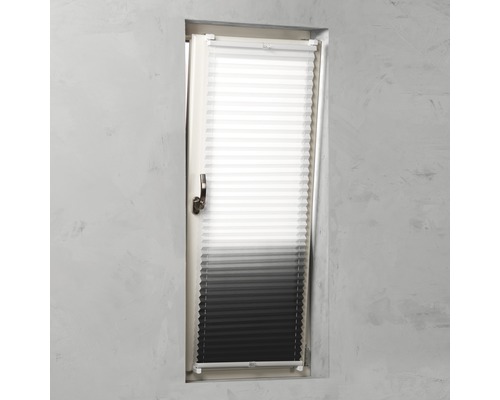 Fenster mit verspanntem Plissee als Sicht- und Sonnenschutz