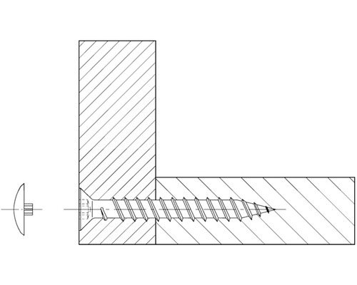Illustration einer Schraube in einem Holzstück