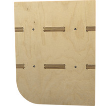 Holzplatte mit gerundeter Ecke und Nut-Feder-Verbindungen