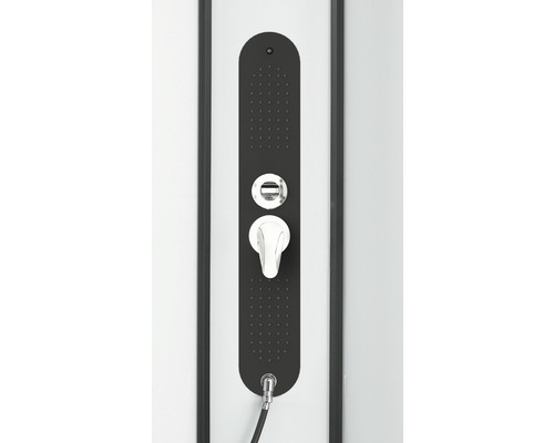 Duschpaneel mit Brausekopf, Bedienfeld und Schlauch