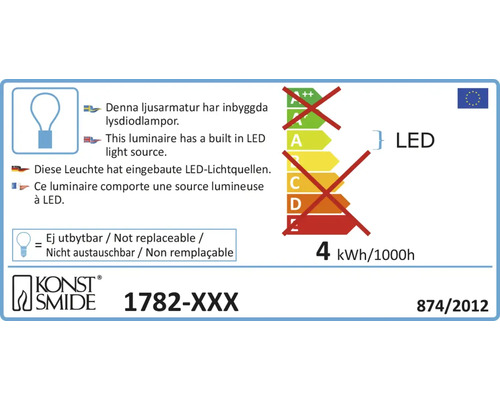 Energielabel mit Informationen zur LED Lampe