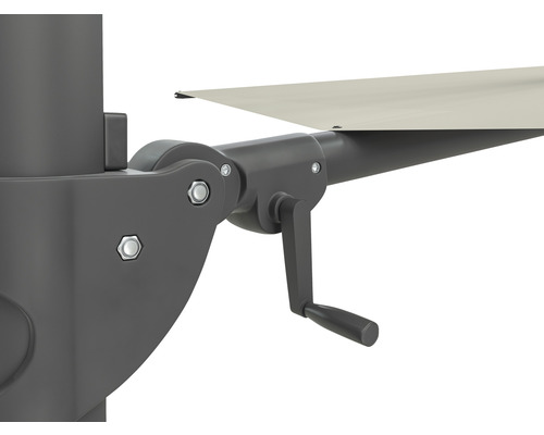 Mechanismus mit Handkurbel eines Sonnenschirms