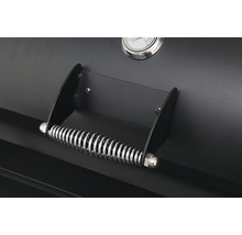 Smoker Tepro Biloxi schwarz mit 58x40 cm Grillfläche, Deckelthermometer, Warmhalterost, Grillrost und Ablage