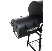 Smoker Tepro Biloxi schwarz mit 58x40 cm Grillfläche, Deckelthermometer, Warmhalterost, Grillrost und Ablage