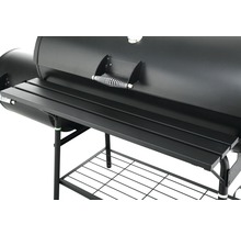 Smoker Tepro Biloxi schwarz mit 58x40 cm Grillfläche, Deckelthermometer, Warmhalterost, Grillrost und Ablage