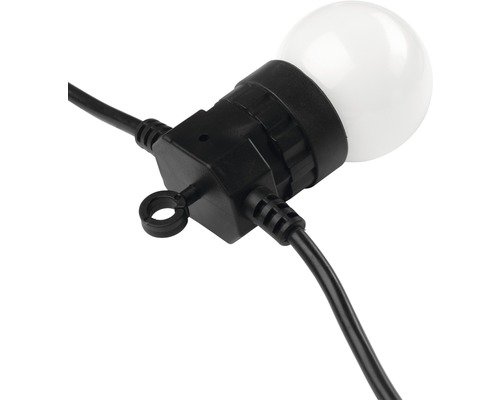 Lichterkette mit runden Lampen für den Außenbereich