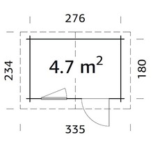 Gartenhaus Klara 4,7 m² 276 x 180 cm natur-thumb-2 Gartenhaus Klara 4,7 m² 276 x 180 cm natur-thumb-2