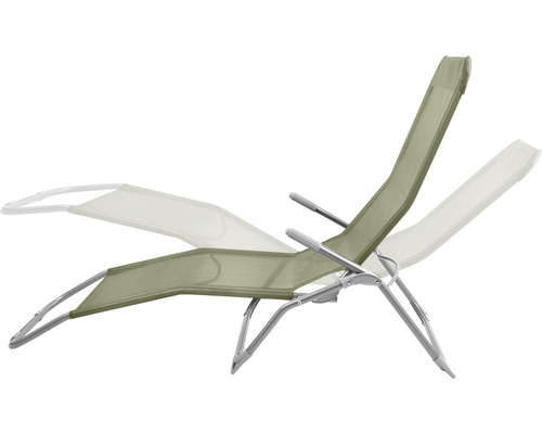 Verstellbare Gartenliege mit Metallgestell und Textilbespannung