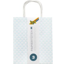 Papiertragetasche mit Dreiecksmuster und Papiergriffen, Dreierpackung