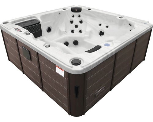 Quadratischer Whirlpool mit Holzverkleidung