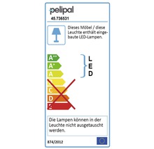 Energielabel für Leuchte mit fest verbauten LED Lampen