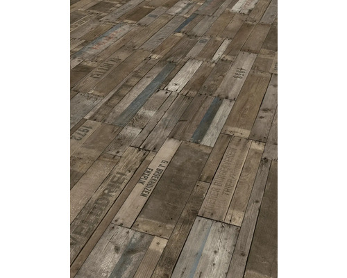 Holzboden mit Aufdruck