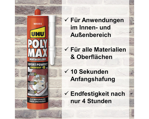 Uhu Poly Max Montagekleber für Innen- und Außenbereich