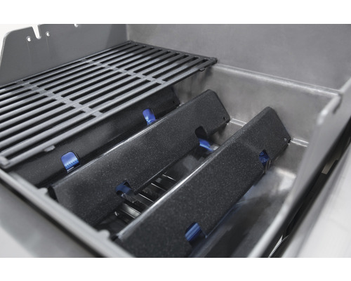 Grill mit Grillrost und Flammabdeckungen