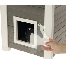Katzenhaus mit transparenter Türklappe
